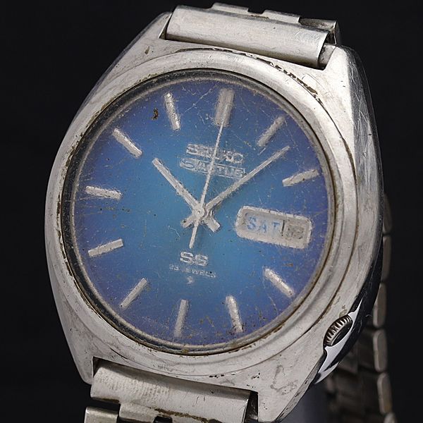 SEIKO 【ジャンク品】セイコー SEIKO 5アクタス デイデイト23石 ブルー 腕時計 自動巻き