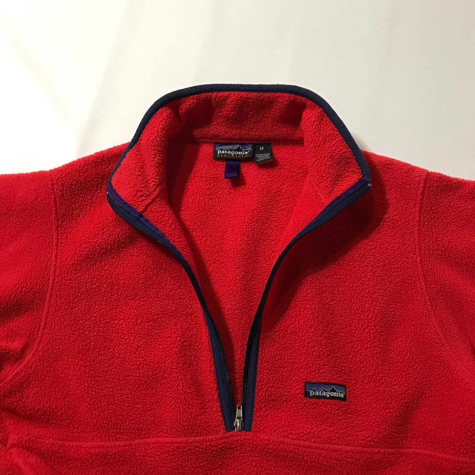 90s ヴィンテージ パタゴニア patagonia SYNCHILLA シンチラ ハーフジップ プルオーバー ジャケット M レッド