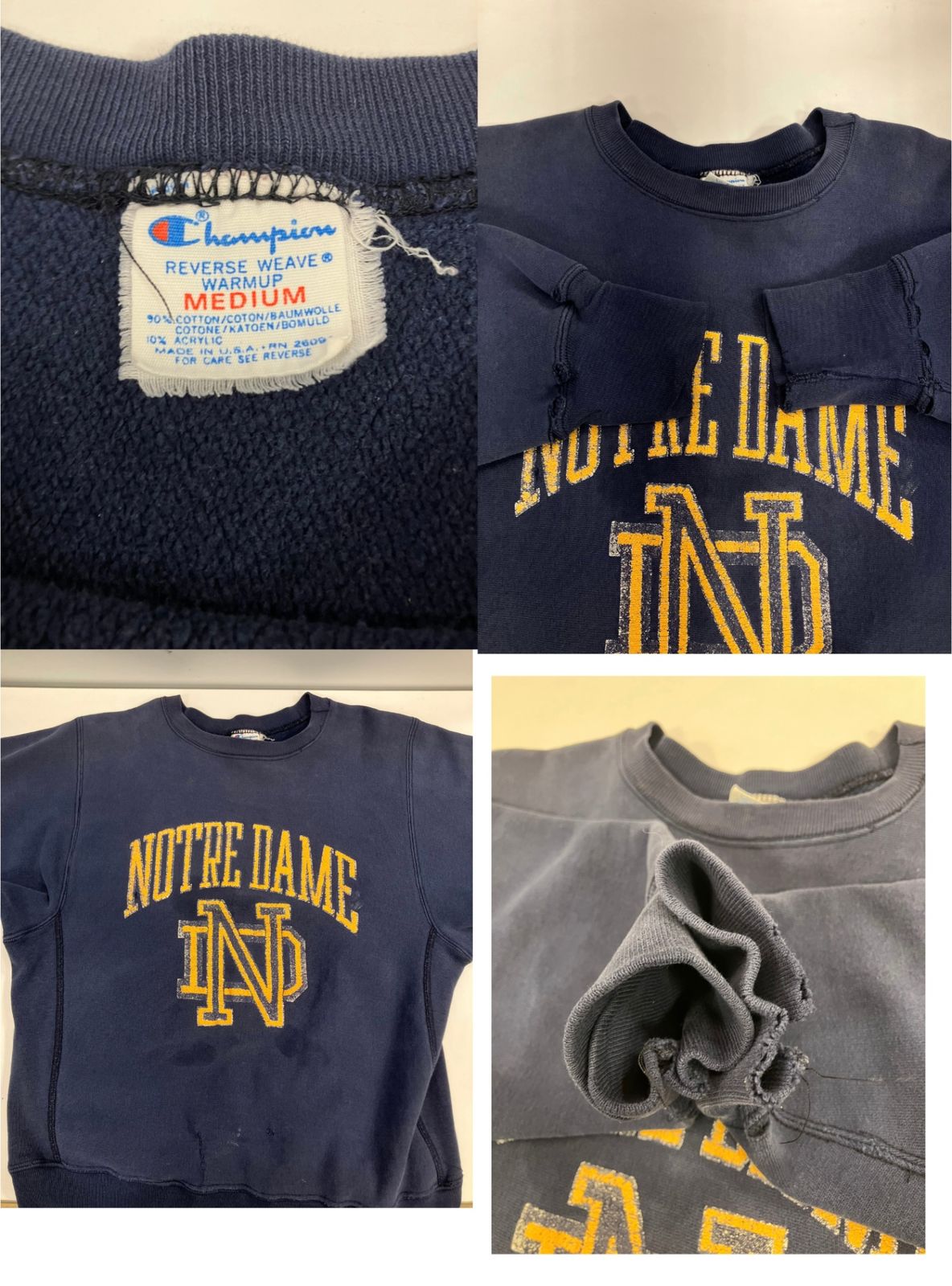 80s トリコタグ Champion REVERSE WEAVE ノートルダム ☆ネオビンテージ 80年代 アメリカ製 チャンピオン トリコタグ