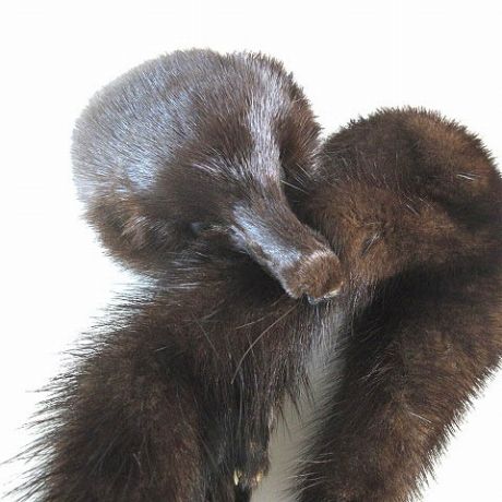 ミンク ティペット 尾頭付き マフラー 襟巻き リアルファー 毛皮