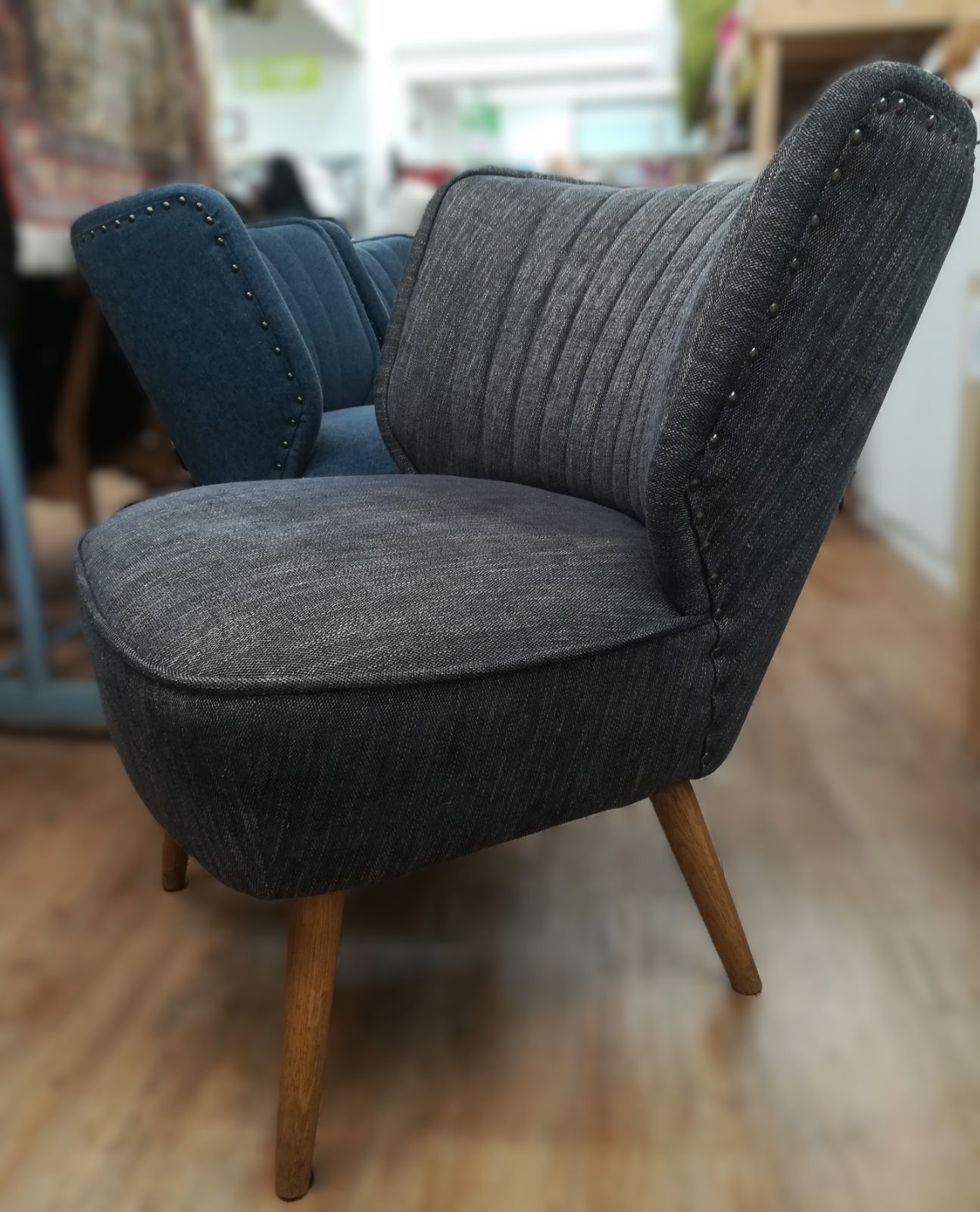 家財便発送 送料別 monica モニカ 1人掛けソファ チャコール ブラウン系 3366