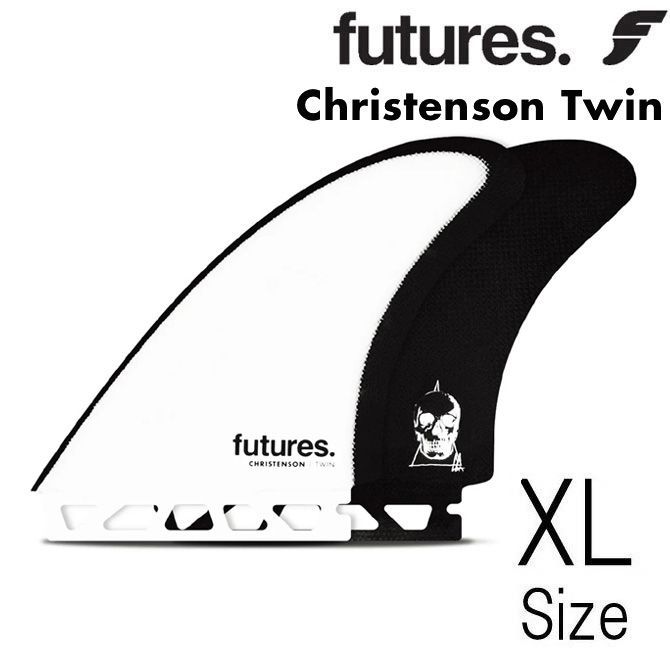 フューチャー フィン　ファイバーグラス クリステンソン ツイン モデル ツインフィン / Futures Fin FiberGlass Christenson Twin BLK/WHT 【クリックポスト】
