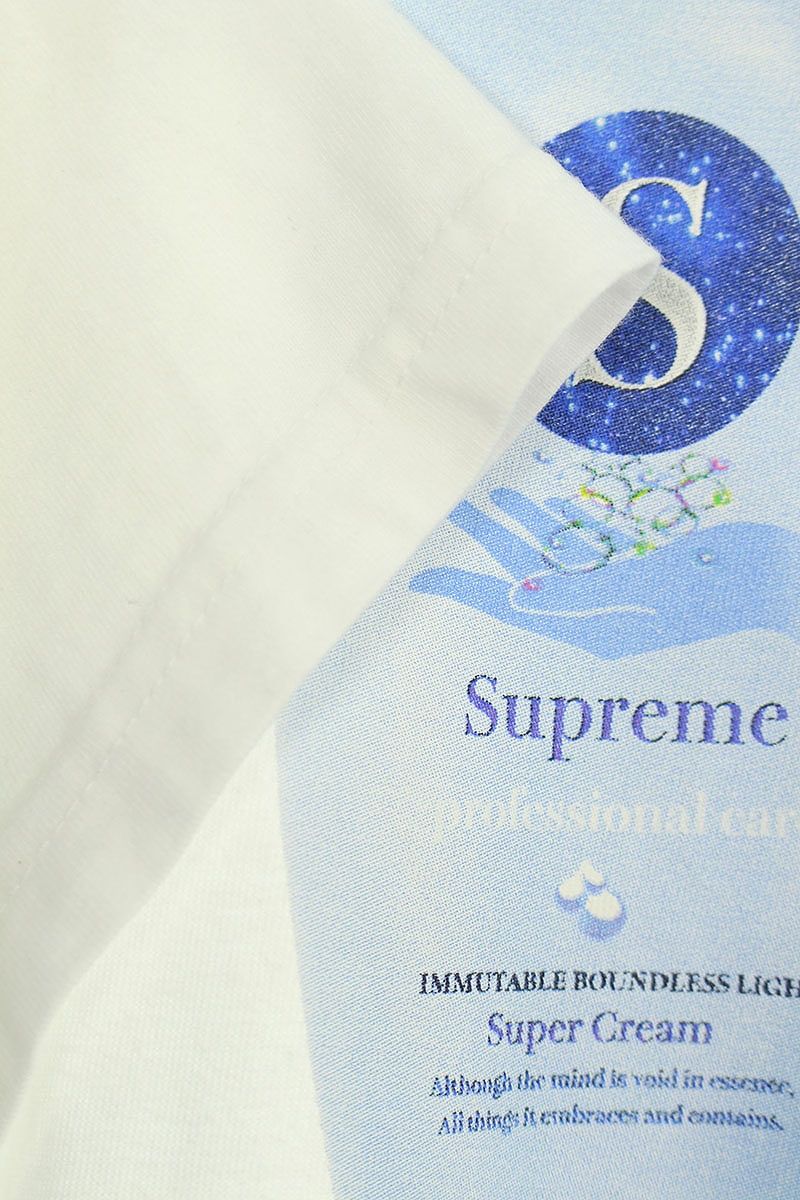 シュプリーム 19AW Super Cream Tee クリームロゴプリントTシャツ