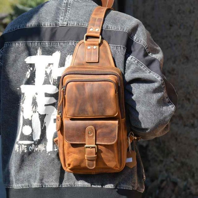 メンズ 鞄 カバン バック ファッション オシャレ アイテム 小物  レザー チェスト バッグ 大容量 多機能 ショルダー クロス ボディ バッグ カジュアル 牛革 メンズ バッグ 革 バック パック 