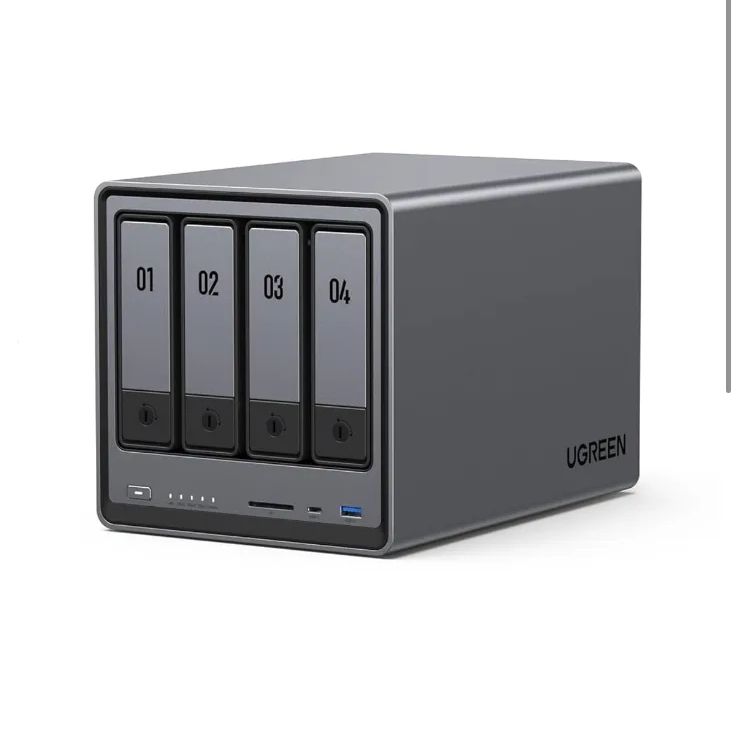 UGREEN NASync DXP4800 4-Bay デスクトップ NAS Intel N100 クワッドコア CPU 8GB DDR5 RAM 32G eMMC 2 * 2.5GbE 2 * M.2 NVMe スロット 4K HDMI