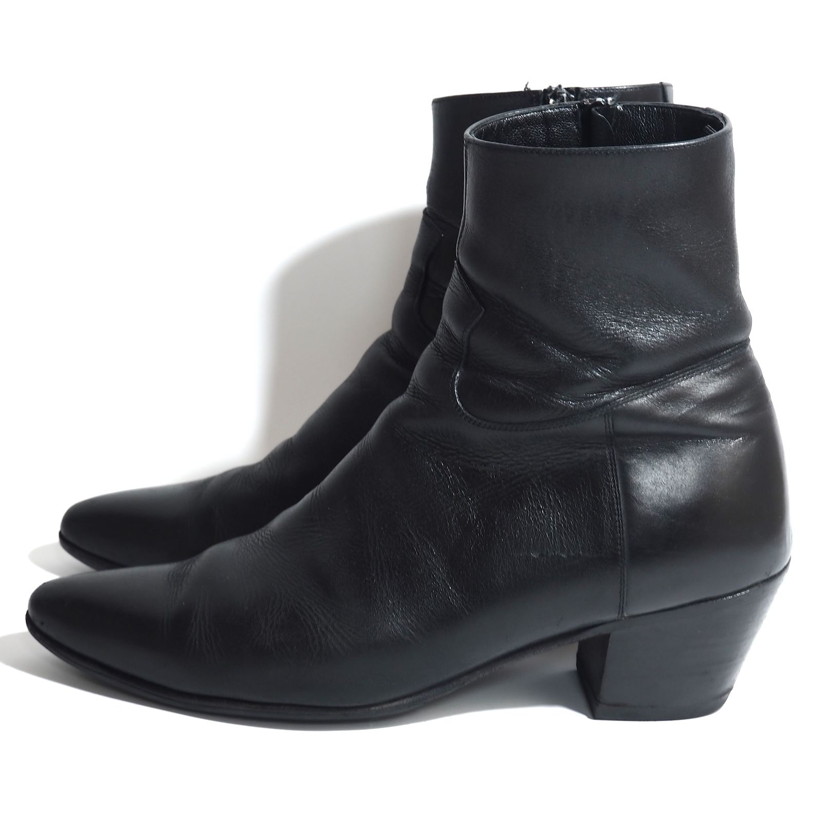 関税込☆CELINE セリーヌ ジップ アンクル ブーツ レザー CELINE (セリーヌ) 18SS ラップ バックレス アンクルブーツ