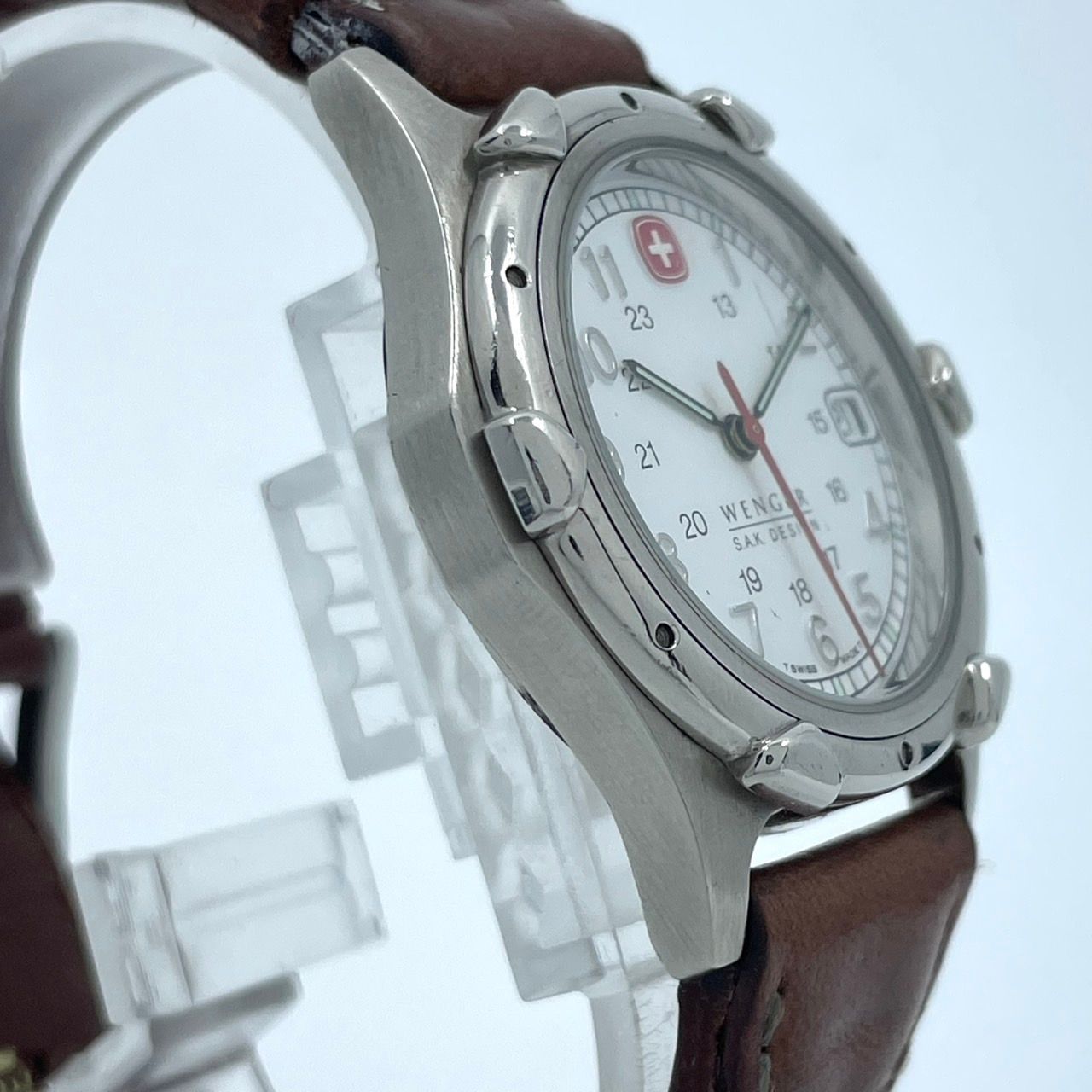 電池交換済】WENGER ウェンガー 腕時計 メンズ SAK DESIGN クォーツ 白