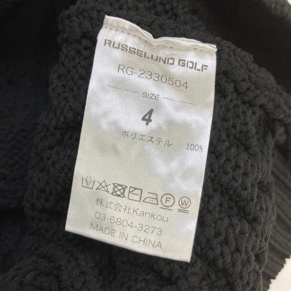 サイズ：4 RUSSELUNO ラッセルノ  ニットセーター ケーブル編み ルチャ  ブラック系 [240101417373] ゴルフウェア メンズ ストスト RUSSELUNO ラッセルノ ニットセーター ルチャ ブラック系 4