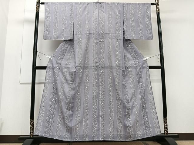 【新品未使用品 洗える着物 小紋】 平和屋着物▽小紋 単衣 斜縞 洗える着物 AAAU8592fy