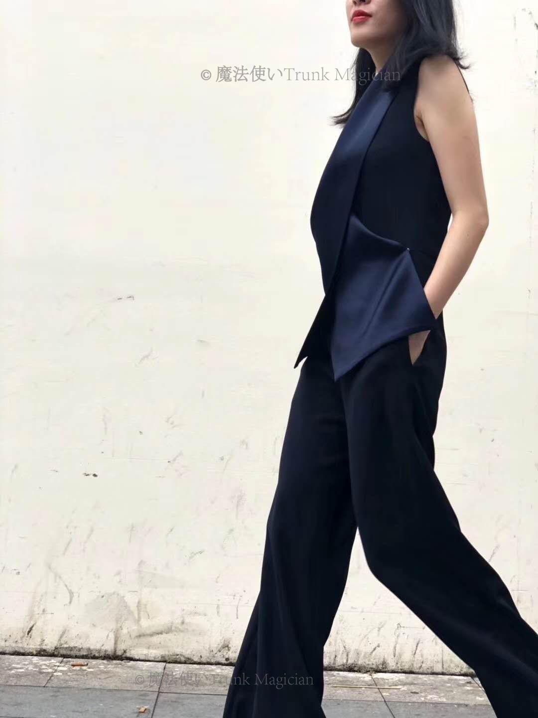 ジレレディースワイドジレエレガント上下セットベストパンツ CCVZ1026P267