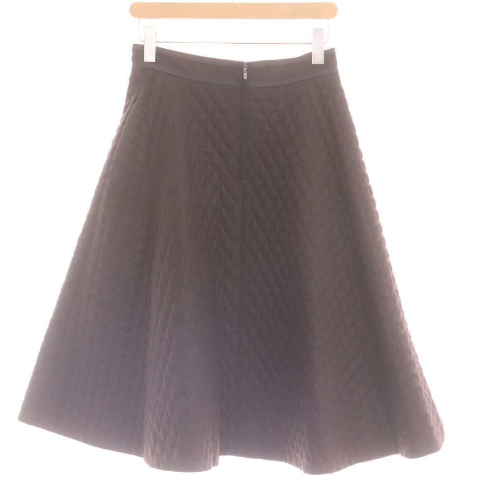 フォクシー スカート ボトムス キルティング ロゴプレート ひざ丈 レディース 40 M相当 チョコレート ブラウン ハンガー付き