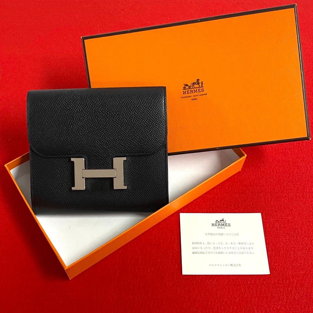 極 美品 箱付 HERMES エルメス □M 刻印 コンスタンス コンパクト 