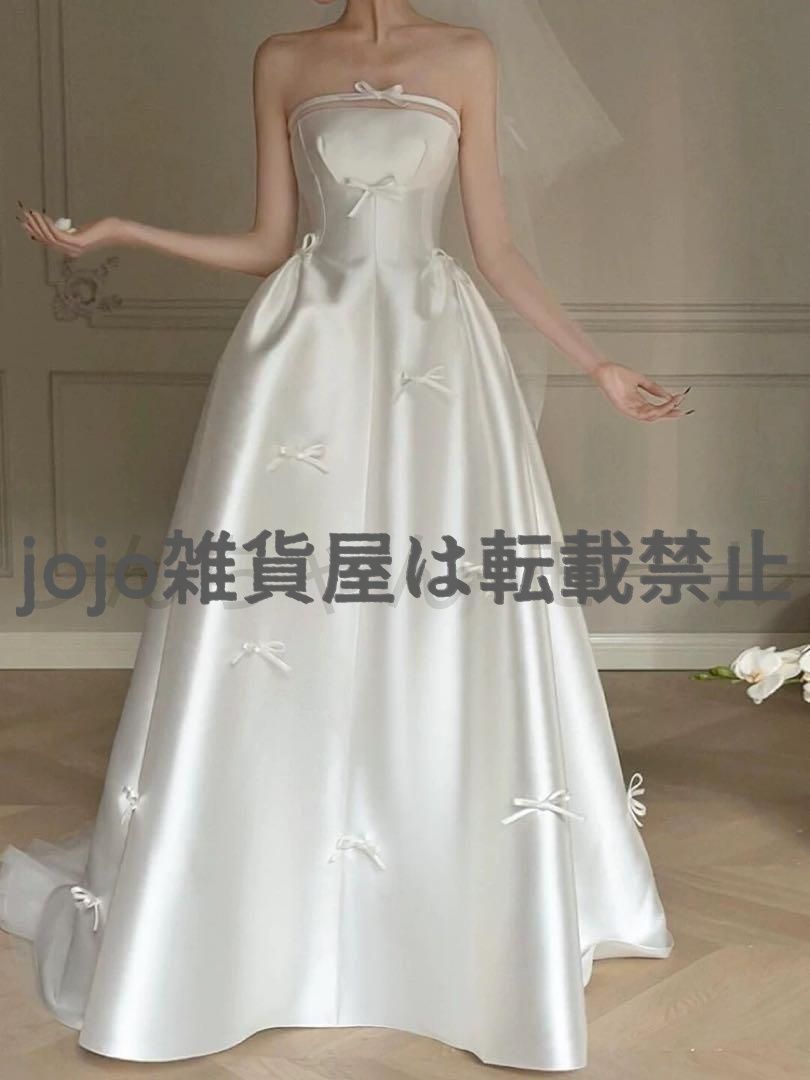 ♥ レディースファッション 人気商品 フェミニンリボンドレス 結婚式に華を添える ワンポイントデザイン デコルテ