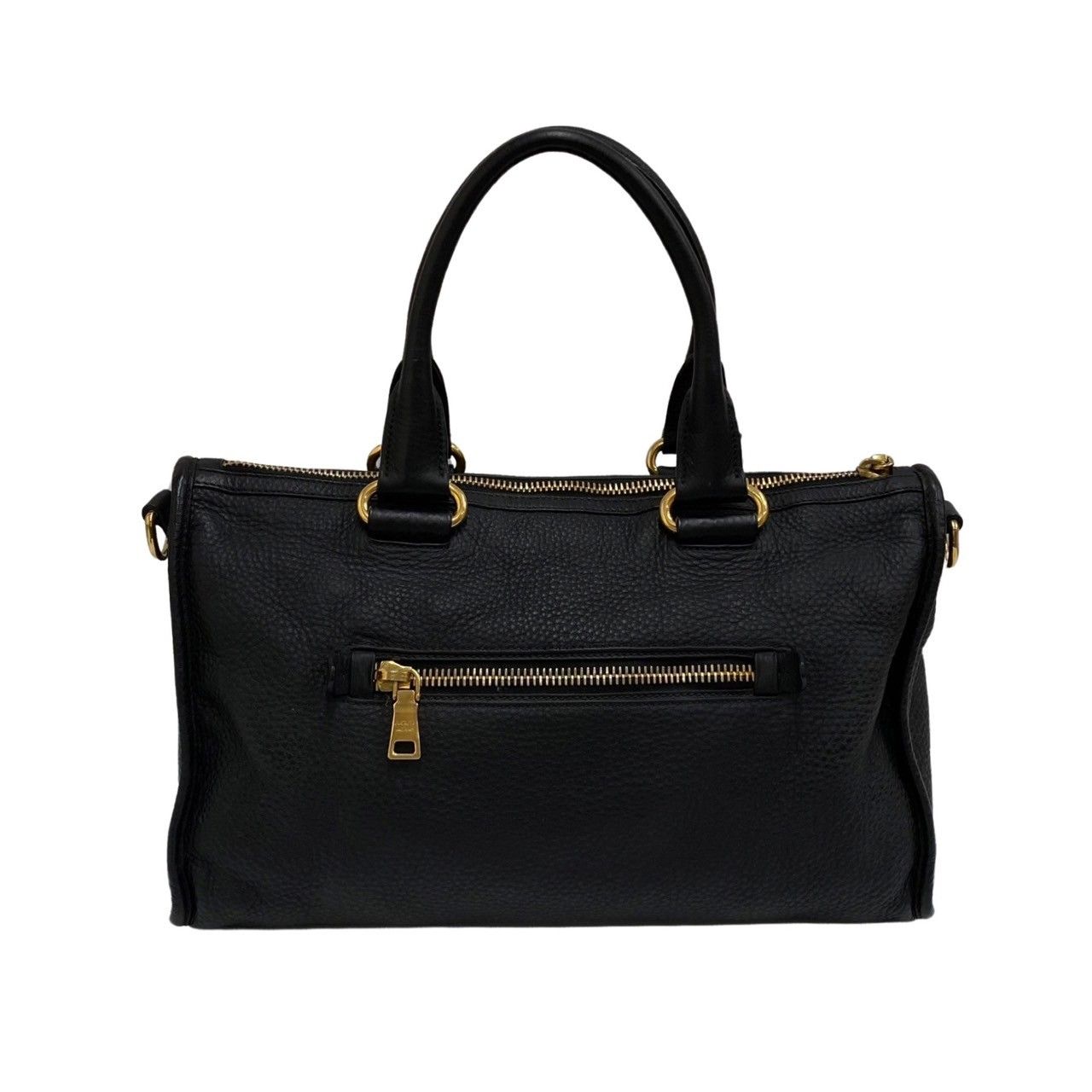 極 美品 希少品 PRADA プラダ ロゴ 金具 レザー 本革 2way ワン 