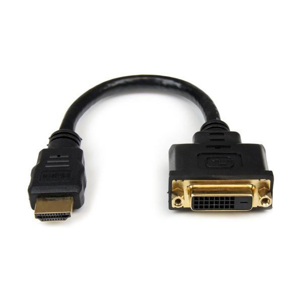 （まとめ）StarTechHDMI-DVI-D変換ケーブル HDMI オス-DVI-D メス 20cm HDDVIMF8IN 1本