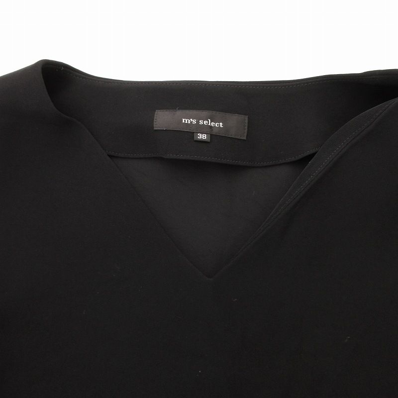 m's select ブラック ノースリーブワンピース 38 エムズセレクト m's select 美品 ワンピース ノースリーブ