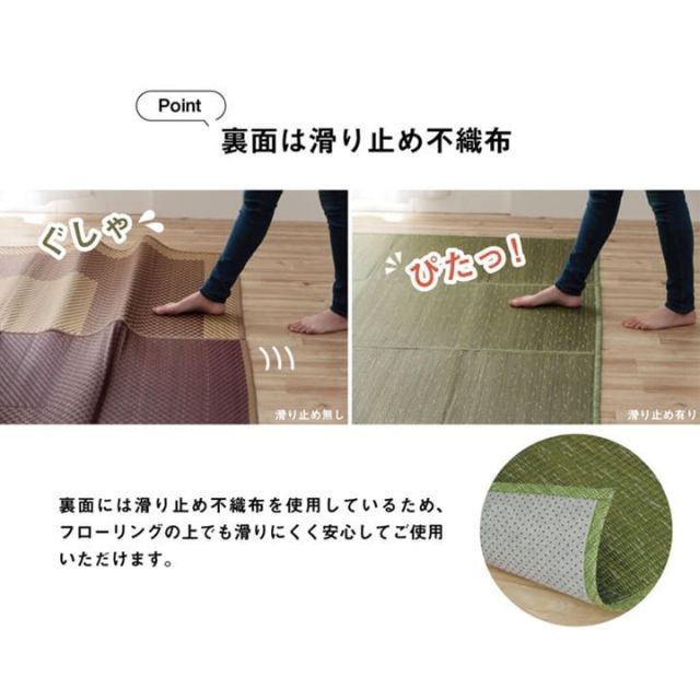 ラグ 小林製薬 持続性抗菌剤 KOBA-GUARD 制菌 抗菌防臭  滑り止め 不織布 夏 い草 グラデーション ブルー 約190×300cm【ブルー】【代引不可】 イケヒコ・コーポレーション 1070480041103 ラグ マット 小林製薬 ラグ
