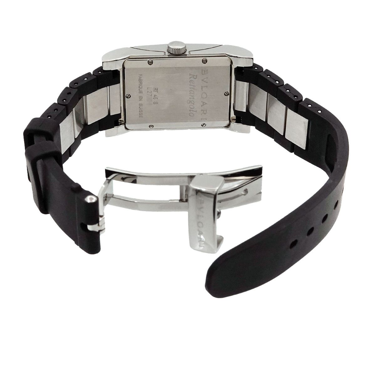 ブルガリ BVLGARI レッタンゴロ RT45S メンズ 腕時計 デイト ブラック 