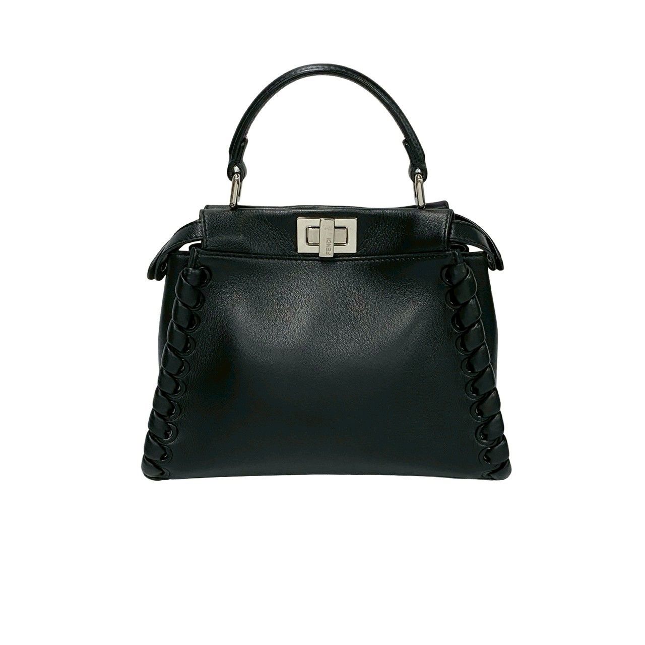 極 美品 希少品 FENDI フェンディ ピーカブー ミニ レザー 本革 ターン