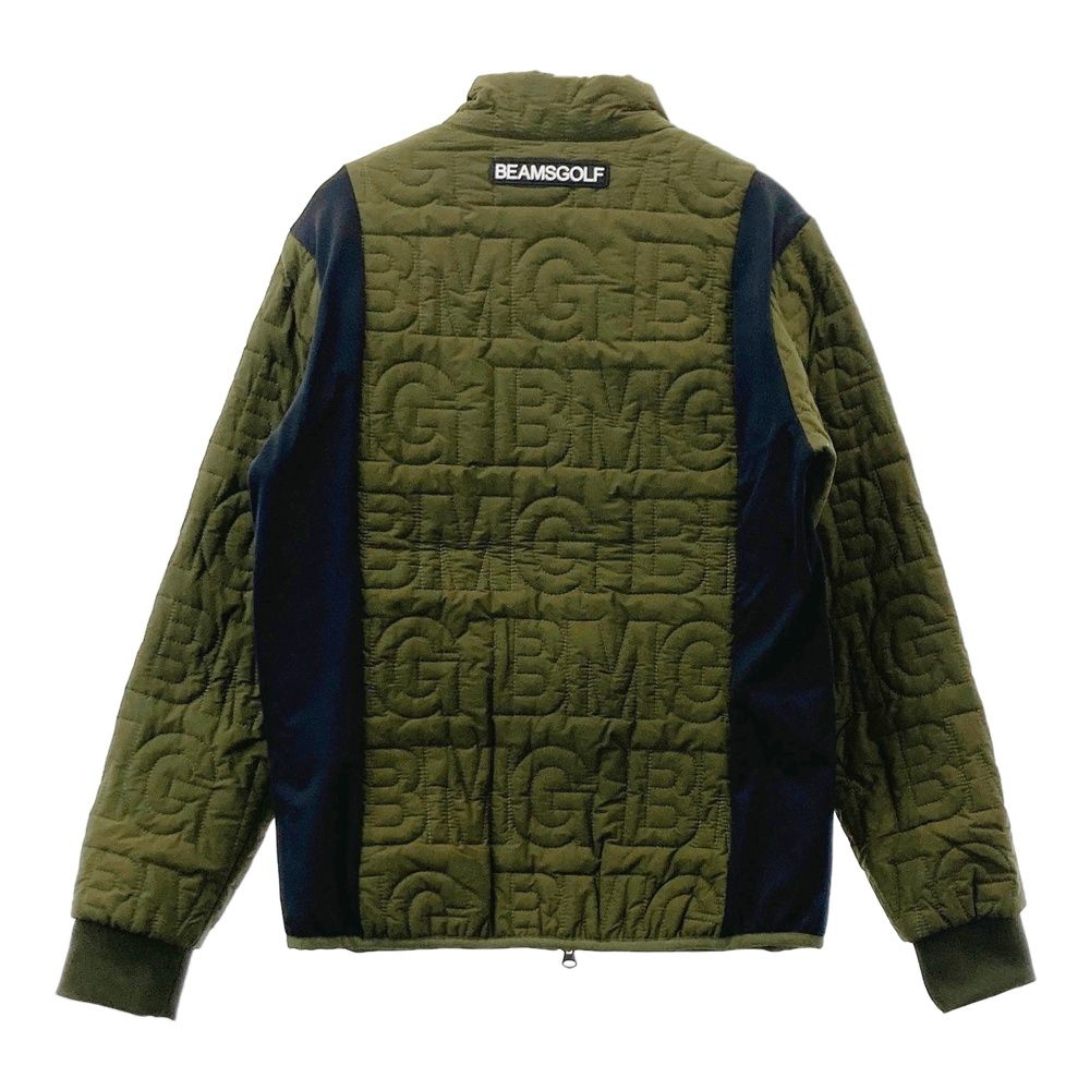 サイズ L BEAMS GOLF ビームスゴルフ 異素材切替 長袖 中綿ジャケット カーキ系 240101490466 ゴルフウェア レディース ストスト