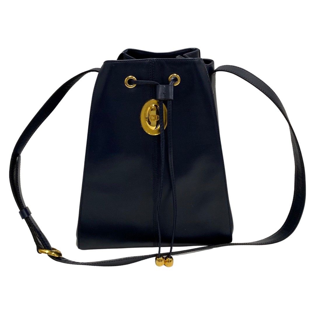 ほぼ未使用 Christian Dior ディオール CD ロゴ 金具 巾着 カーフ 