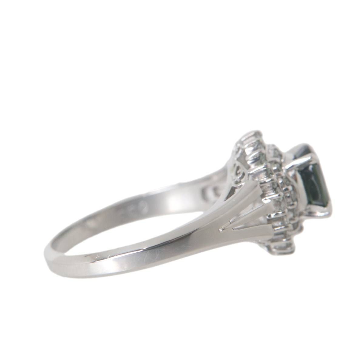 Pt900/プラチナ 天然サファイア ダイヤリング 1.00・0.33ct刻印