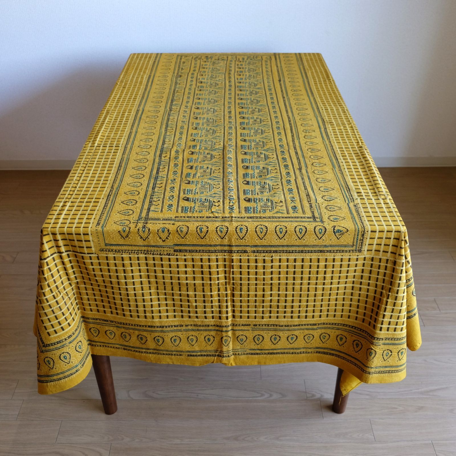 マルチクロス 約145×224cm インド綿 ブロックプリント アジュラック