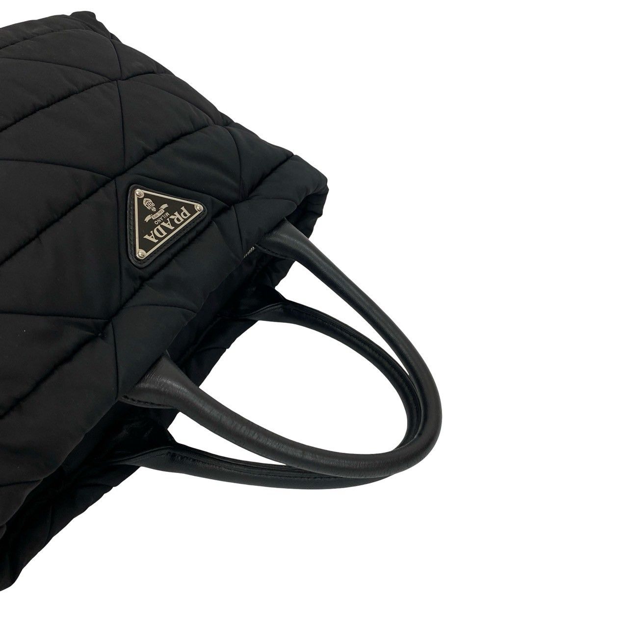 極 美品 PRADA プラダ Re-Nylon スモール パデッド トート 三角ロゴ 