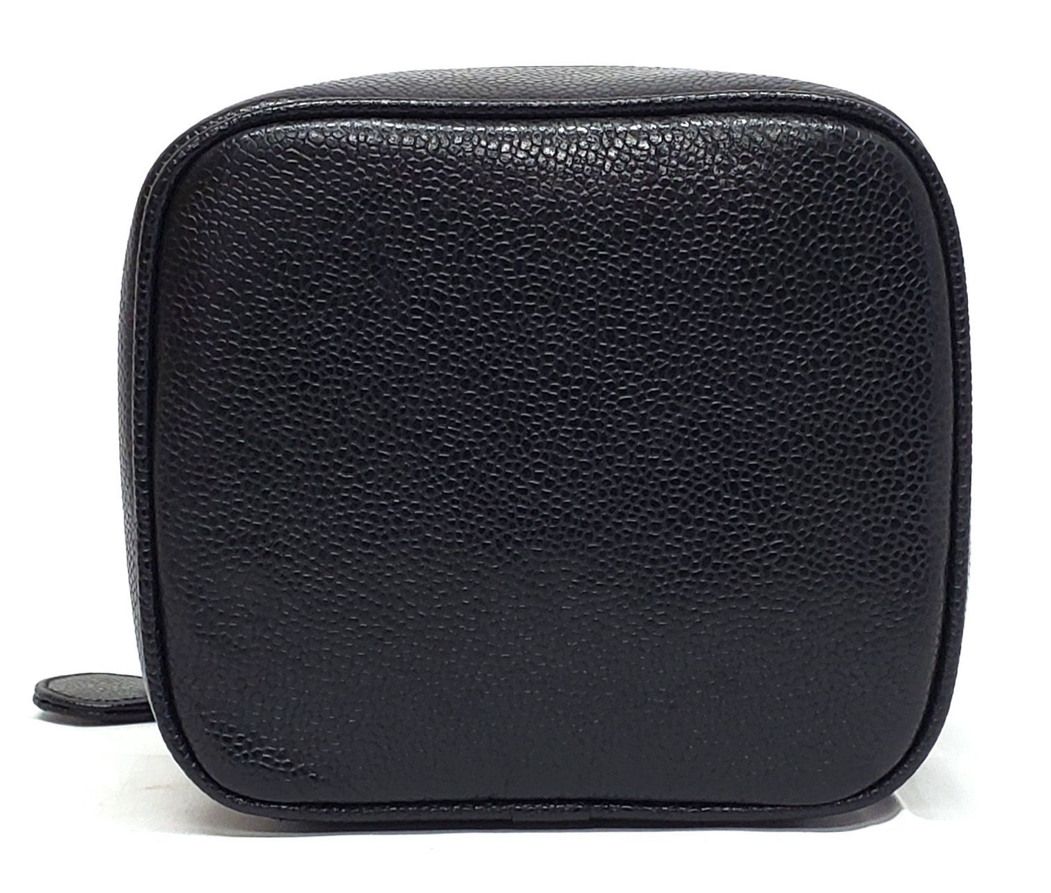 O1789◇極美品【シャネル】CHANEL キャビアスキン バニティ◇化粧 