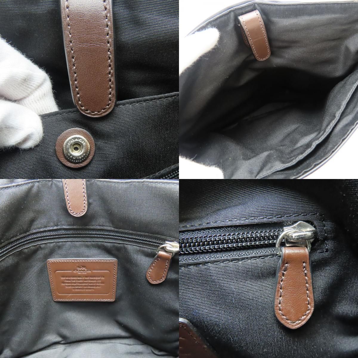 中古】 コーチ ショルダーバッグ F72220 シグネチャー レザー ブラウン