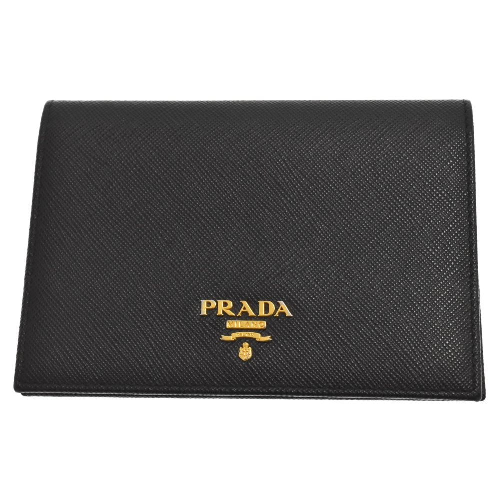 PRADA パスポートケース ブラック サフィアーノトライアングル