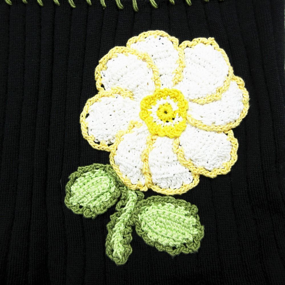MOSCHINO CHEAPANDCHIC 立体花柄刺繍 半袖ニット MOSCHINO CHEAP AND CHIC モスキーノ チープアンドシック 花刺繍