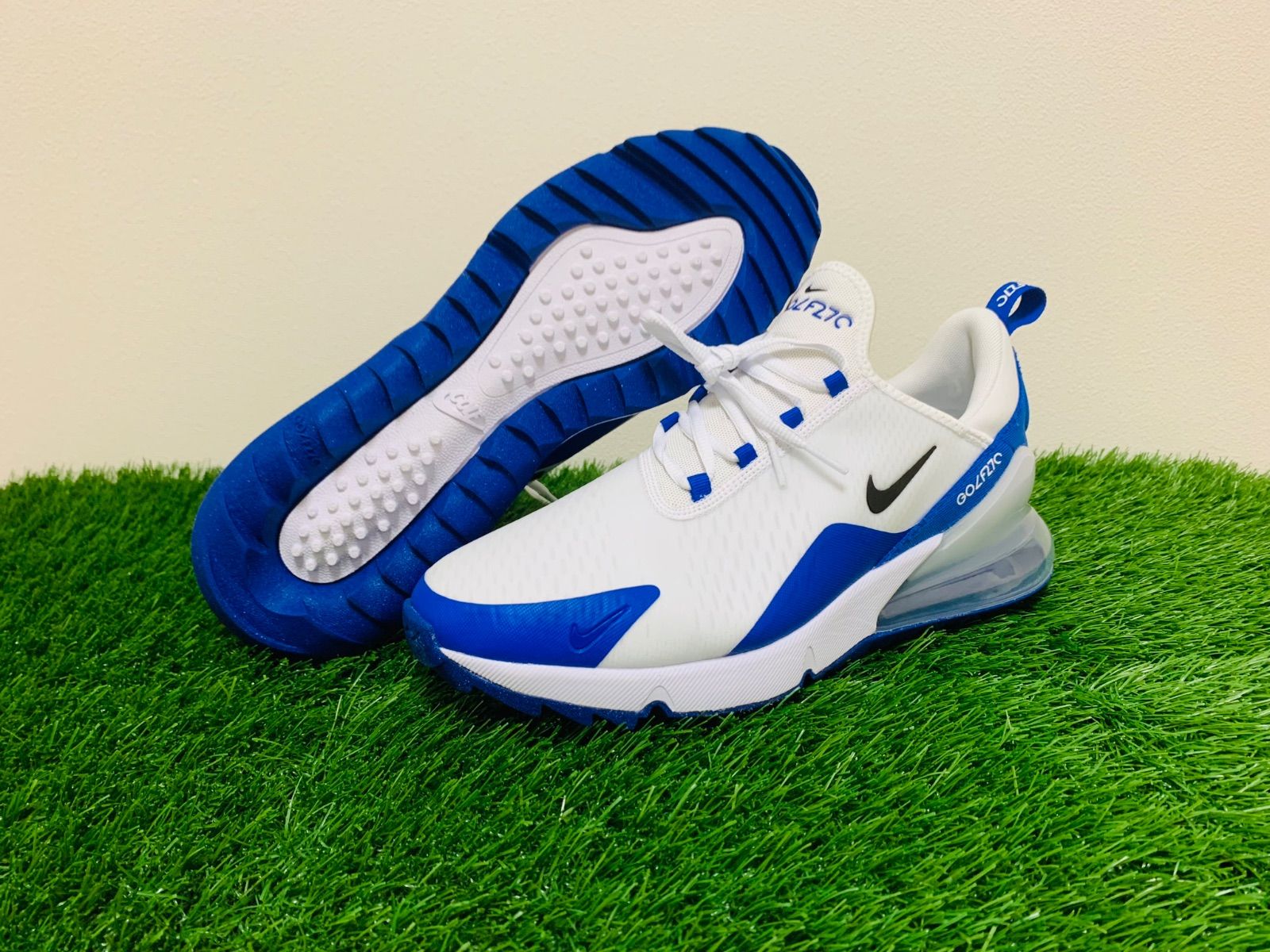 エアマックス270G ゴルフシューズ NIKE AIR MAX 270G 白青-