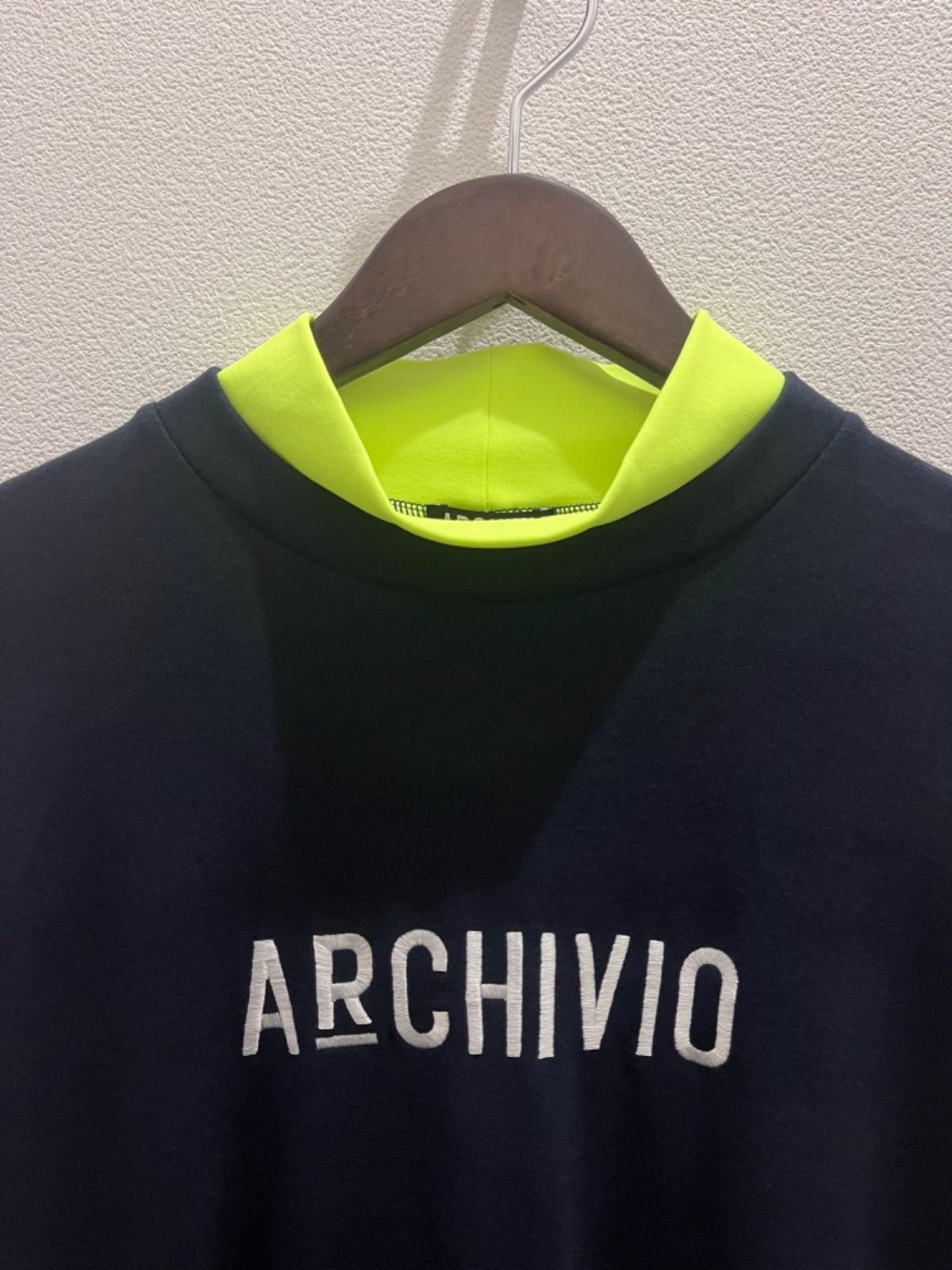 archivio - coco 未使用品 アルチビオ archivio メンズ 長袖シャツ 48(L) グレー×グリーン モックネック archivio - coco 未使用品 アルチビオ archivio メンズ 長袖