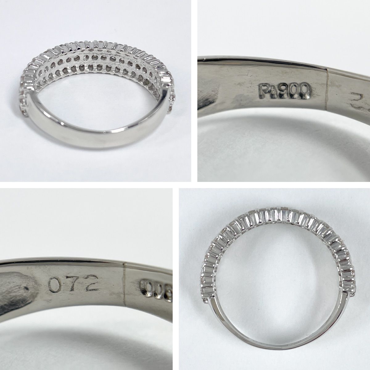 Pt900 天然ダイヤモンド 0.72ct パヴェリング - メルカリ 