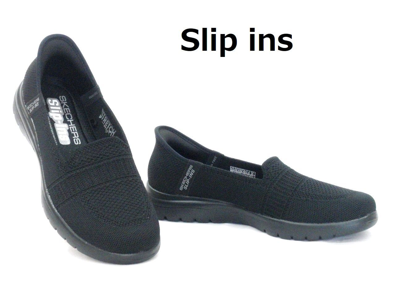 レディース スケッチャーズ SKECHERS スリップインズ 138181 ブラック 23.5cm US6.5 フラットシューズ メモリーフォーム ハンズフリー Slip ins MEMORY FOAM