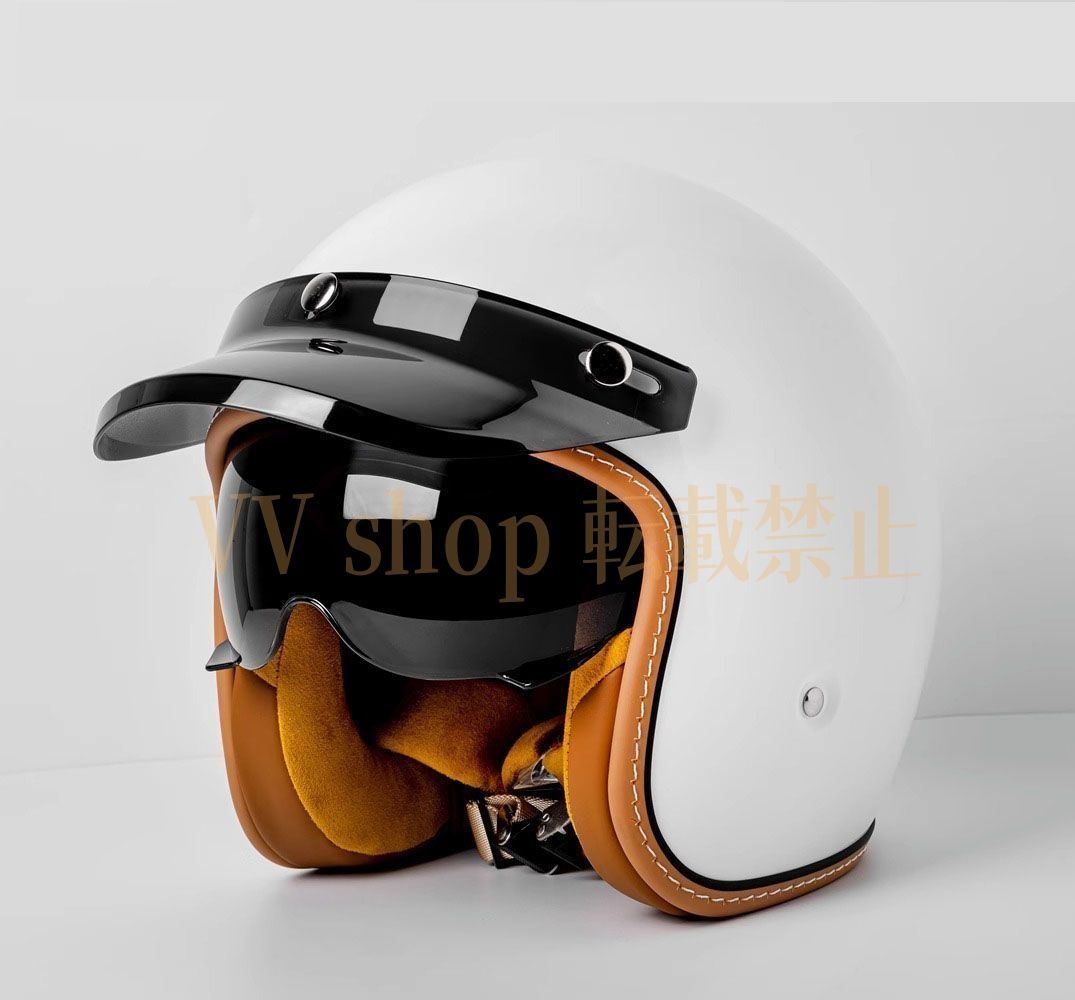 ハーフヘルメット バイク用 半帽 半キャップ ヘルメット カッコイイ レトロ 四季兼用 バイクヘルメット ファッション