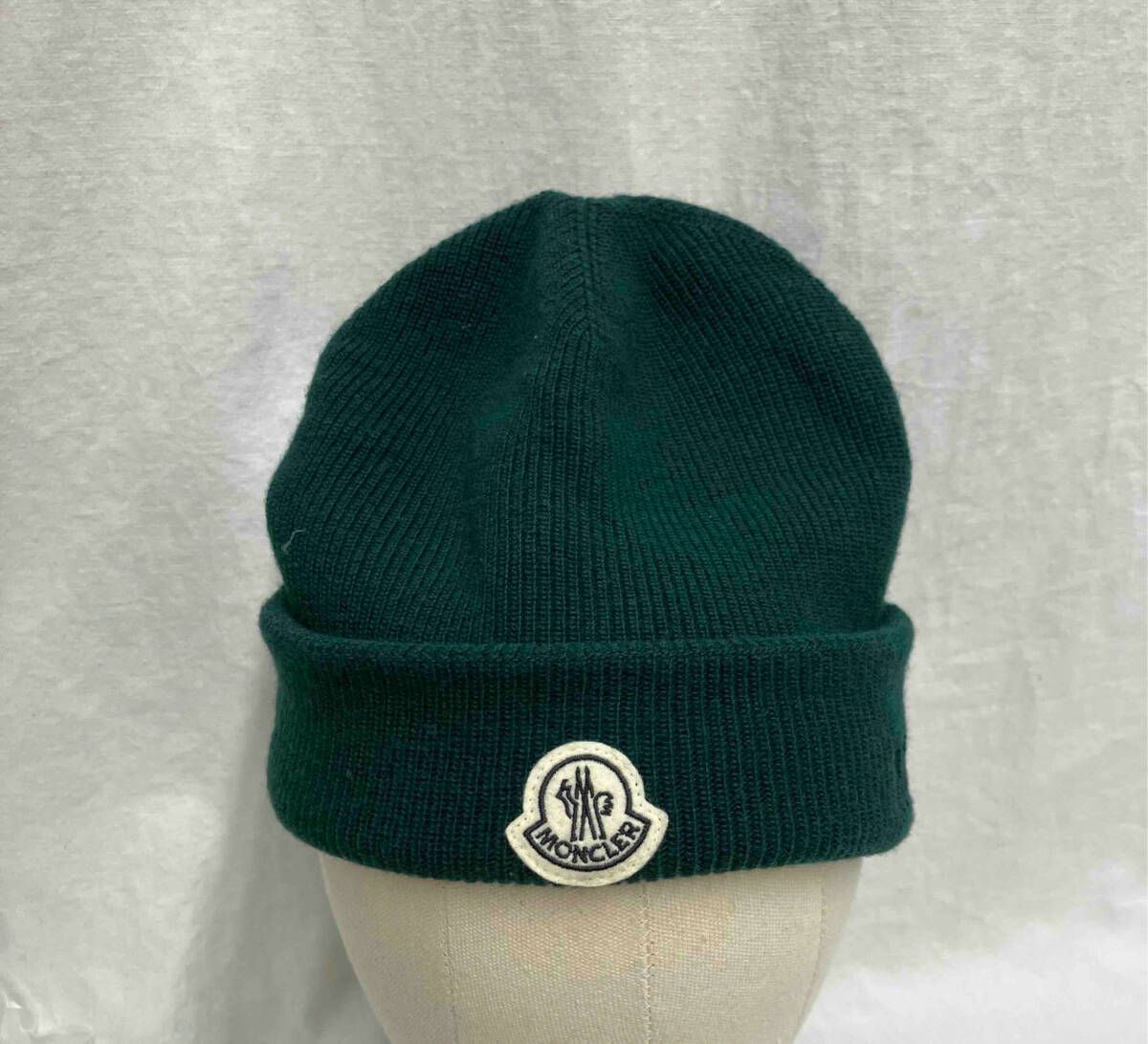 MONCLER ニット帽 限定カラー グリーン MONCLER ケーブル編み