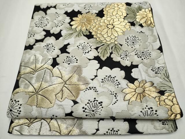 平和屋着物●全通柄袋帯　間道　金通し地　やまと誂製　正絹　逸品　CAAU9579hy 平和屋着物○全通柄袋帯 間道 金通し地 やまと誂製