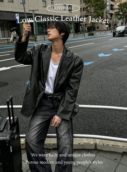 COSYHARU公式 ロークラシックレザーブレザージャケット