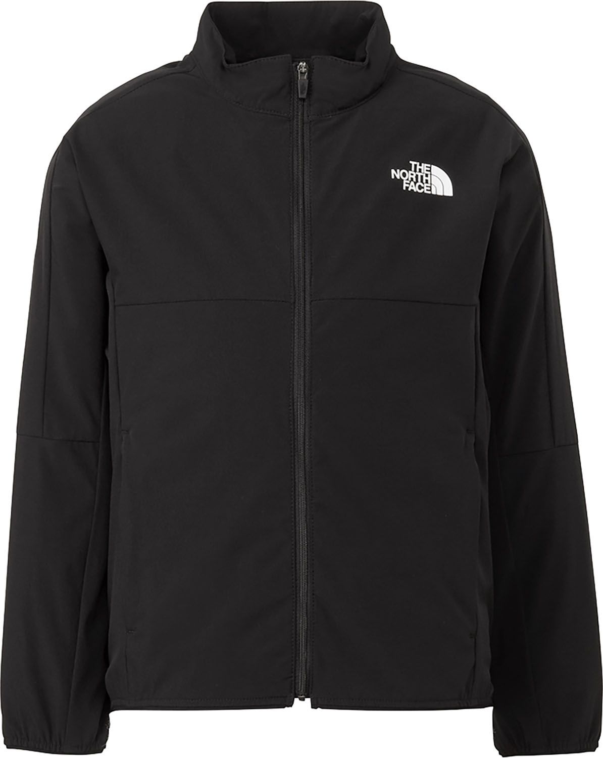 ザ ノース フェイス THE NORTH FACE アウトドア モビリティージャケット キッズ Mobility Jacket アウター 上着 子供 羽織 フードなし ロゴ入り 男の子 女の子 軽量 ストレッチ ソフトシェル NPJ2247 KK ブラック2
