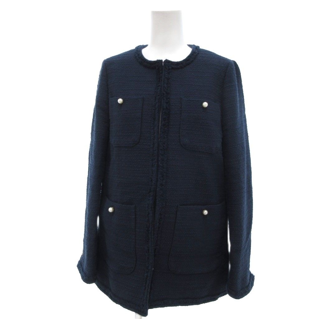 オペークドットクリップ　コットンツイードミドルジャケット 通勤・セレモニー対応》コットンツイードミドルジャケット（ノー