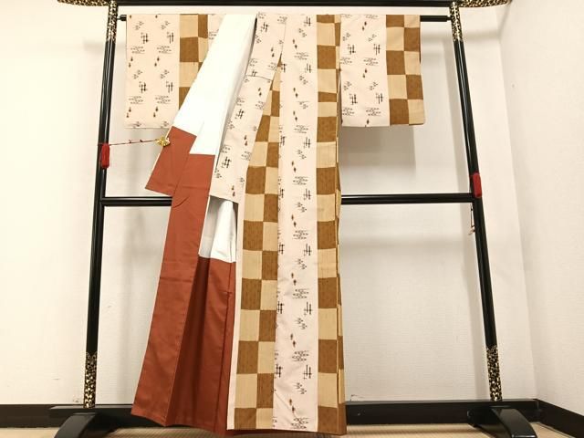 平和屋着物○上質な紬 琉球絣文様 正絹 逸品 AABA5247ph - メルカリ