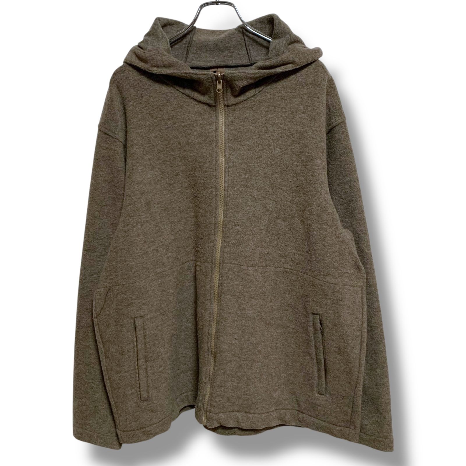 パーカー PAPAS パパス　ジップアップ　Lサイズ　ブルー×ホワイト　ストライプ Papas➕パパス プラス フードパーカーCOOLMAX 新品 Lサイズ 極美品