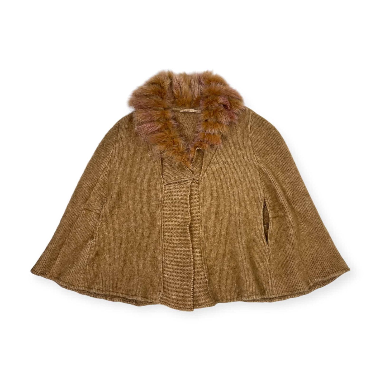 Roberto Cavalli ファー ポンチョ ケープ マント ストール