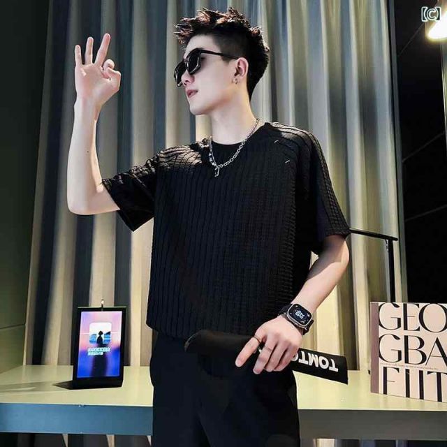 [3XL]メンズ  服  シンプル ファッション オシャレ 大人 かっこいい 大きいサイズ ストリート 紳士服 夏 T シャツ ストリート 半袖 トップス 薄手