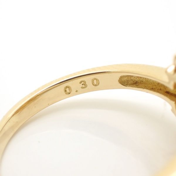 TASAKI パール 8.3mm ダイヤモンド 0.30ct リング K18 イエロー 