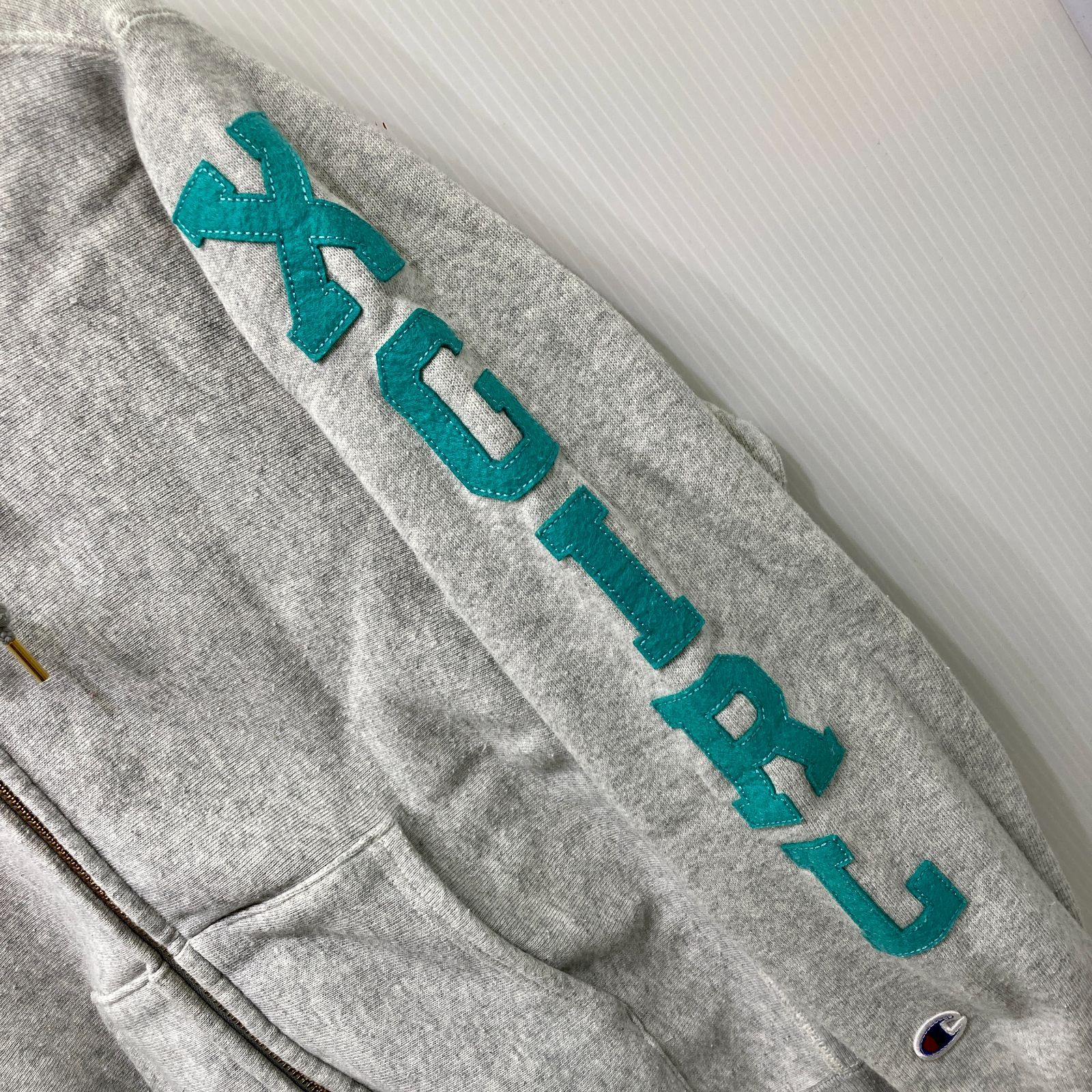 x-girl Championロゴ フルジップパーカー グレー x-girl Championロゴ フルジップパーカー グレー X-girl x
