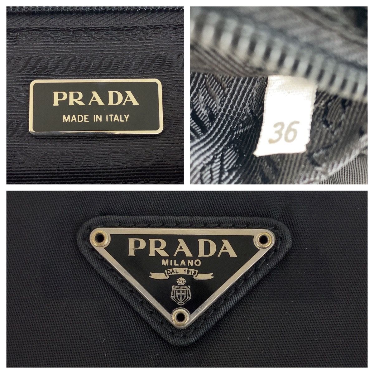 みぃ PRADA 三角ロゴ　トートバッグ　シルバー金具　ブラック PRADA プラダ トートバッグ B6242 三角ロゴプレート ナイロン
