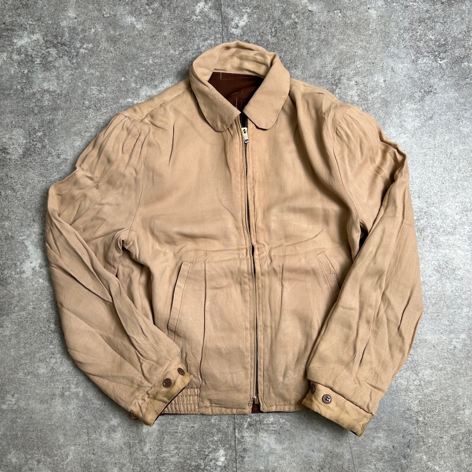 1950’s 1960's 50s 60s unkown リバーシブル ギャバジャン CONMARzip 肩パット入り ヴィンテージ vintage 581U